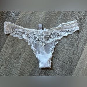 Victoria's Secret White Lace Bridal Thong